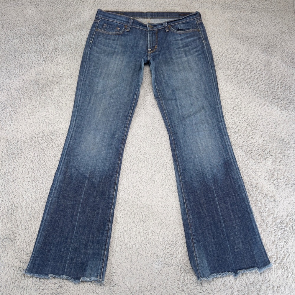 Citizens of Humanity Margo Mango Low Waist Bootcut Jeans Blue Size 30 Raw Hem